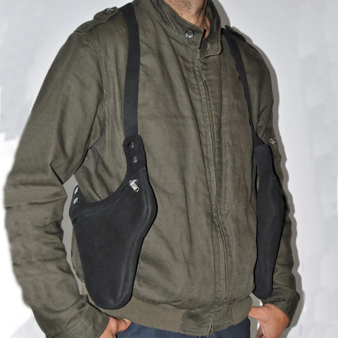 Borsa a tracolla retrò da uomo con tracolla regolabile e cerniera sottobraccio - image 1