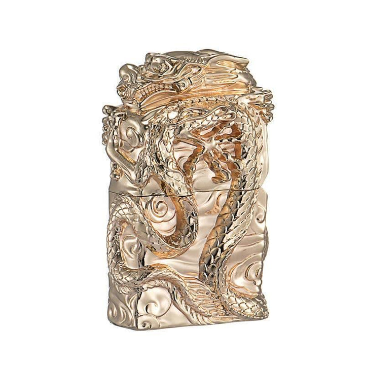 Accendino a cherosene ricaricabile Retro Collection Relief Dragon - Oro - image 7