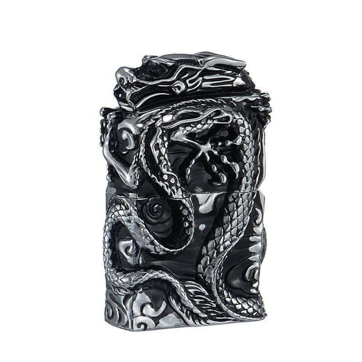 Accendino a cherosene ricaricabile Retro Collection Relief Dragon - Argento e nero - image 8