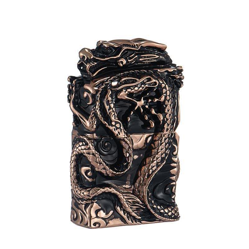 Accendino a cherosene ricaricabile Retro Collection Relief Dragon - Oro rosa - image 9