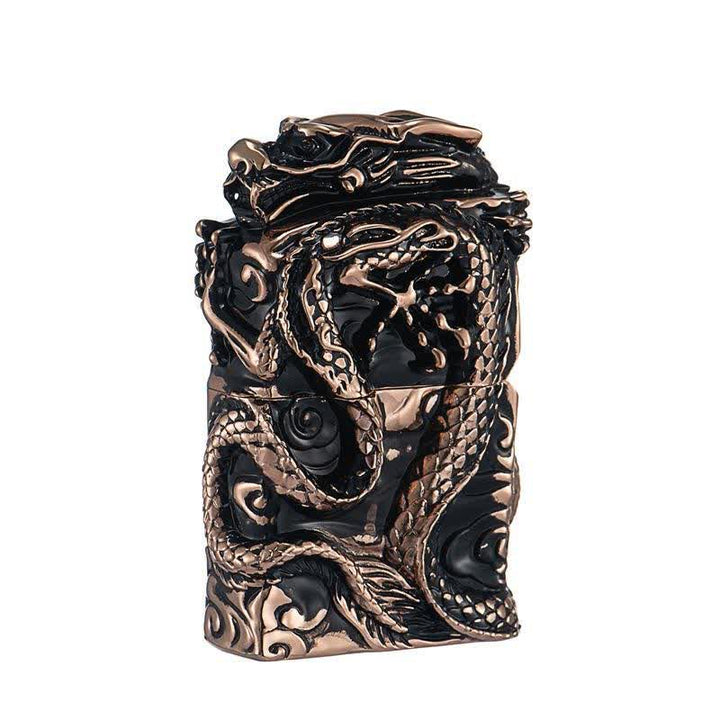 Accendino a cherosene ricaricabile Retro Collection Relief Dragon - Oro rosa - image 9