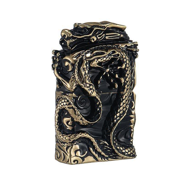 Accendino a cherosene ricaricabile Retro Collection Relief Dragon - Oro e nero - image 3
