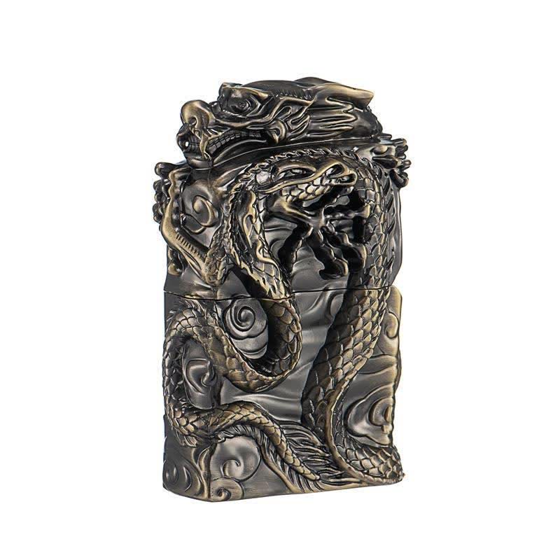 Accendino a cherosene ricaricabile Retro Collection Relief Dragon - Bronzo - image 6
