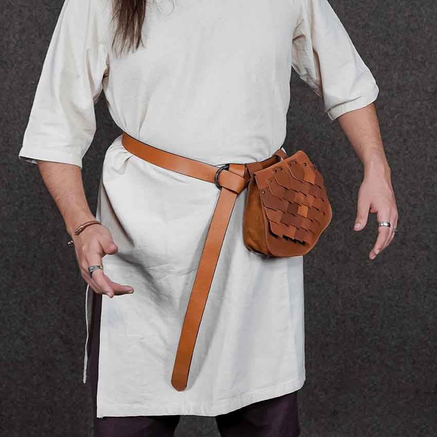 Borsa da cintura vichinga in stile medievale con squame di pesce e grande capacità - image 2