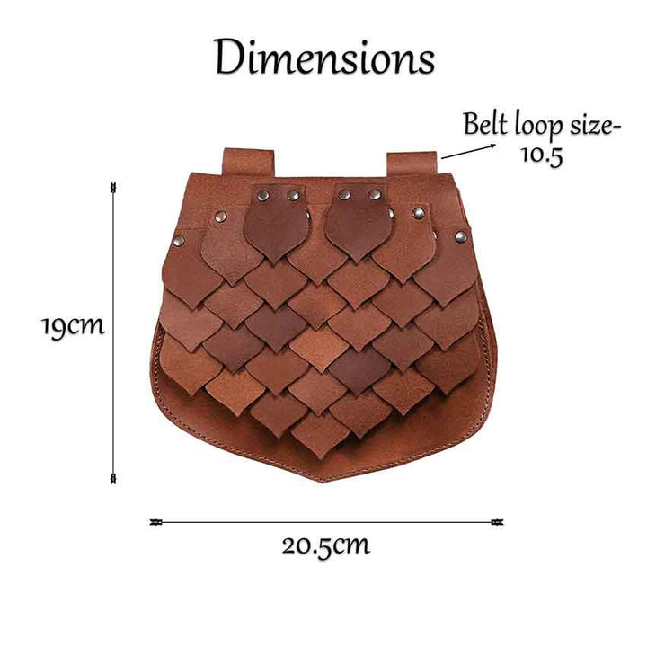 Borsa da cintura vichinga in stile medievale con squame di pesce e grande capacità - image 5