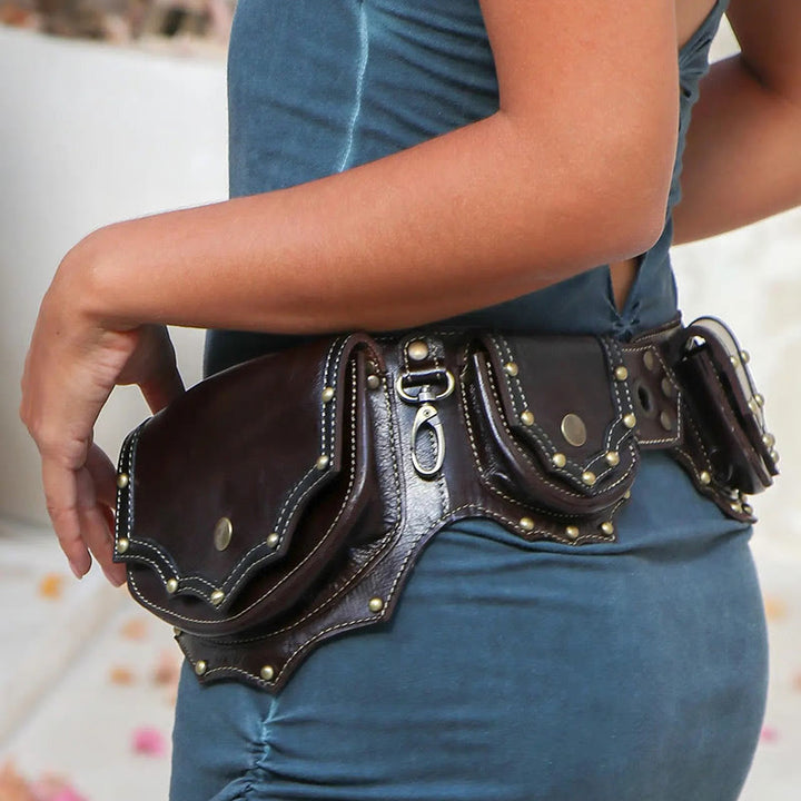 Portafoglio portatile multitasche retrò con cintura vichinga - image 5