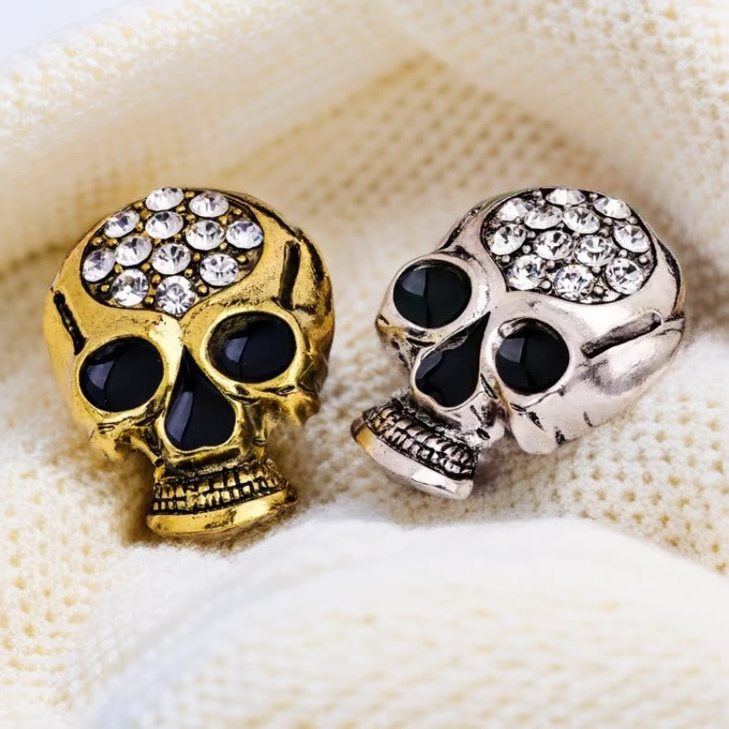 Spilla a forma di teschio con strass di Halloween - image 0