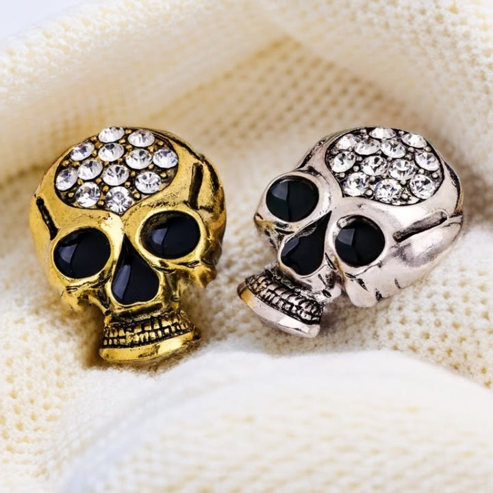 Spilla a forma di teschio con strass di Halloween - image 0