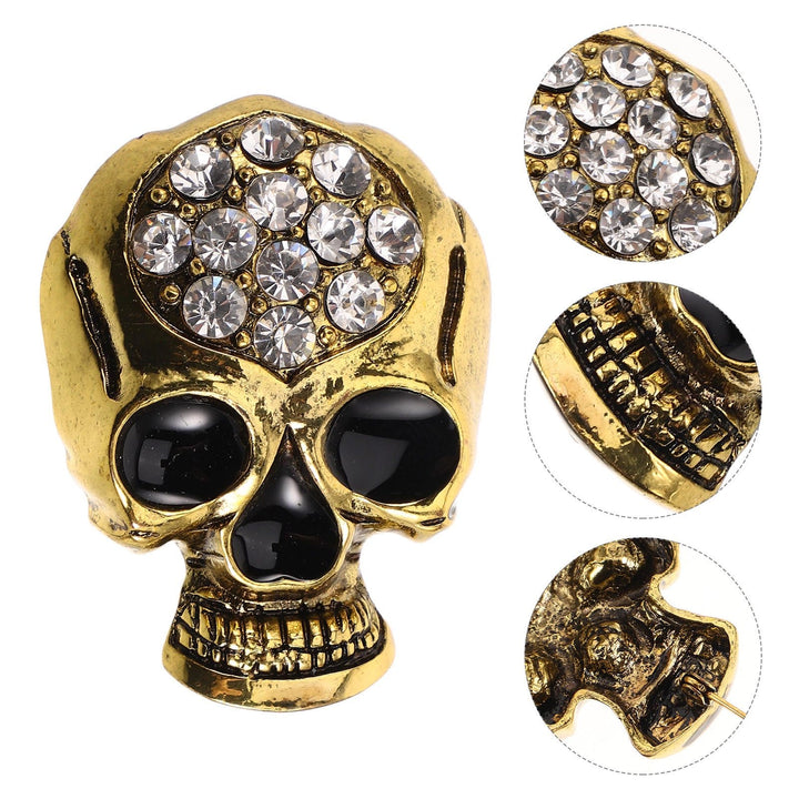 Spilla a forma di teschio con strass di Halloween - image 5