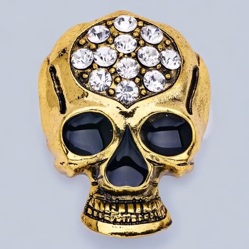 Spilla a forma di teschio con strass di Halloween - D'oro - image 3