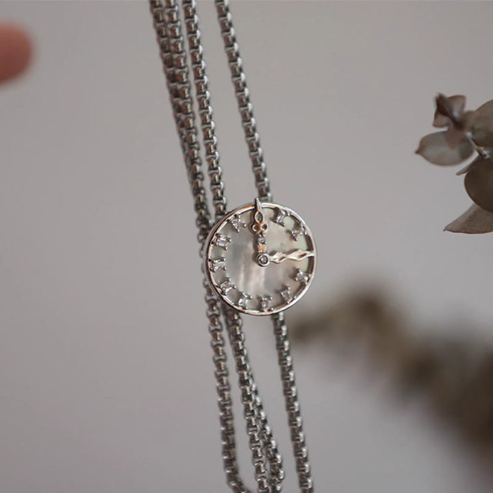 Cravatta Bolo unisex vintage in argento con design a orologio fisso - image 4