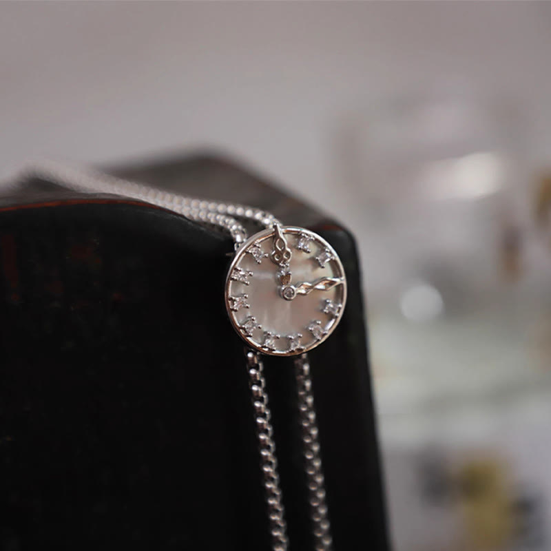 Cravatta Bolo unisex vintage in argento con design a orologio fisso - image 2