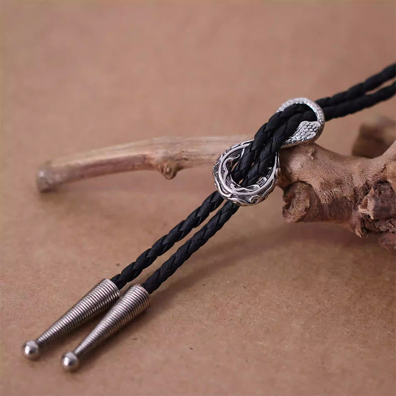 Accessori per coppie con cravatta Bolo vintage in argento con serpente Spirit - image 3