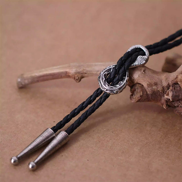 Accessori per coppie con cravatta Bolo vintage in argento con serpente Spirit - image 3