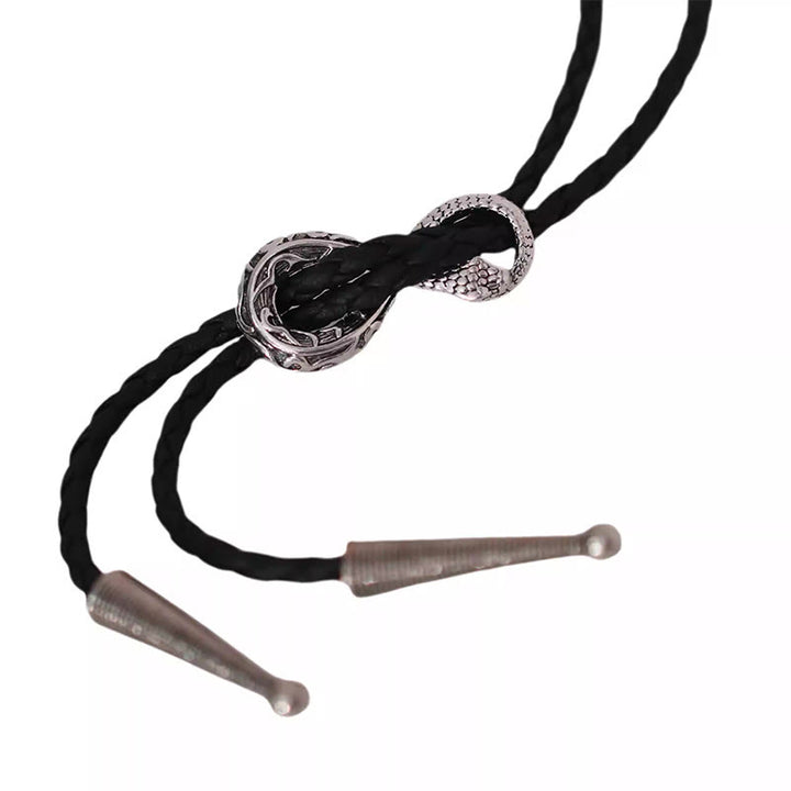 Accessori per coppie con cravatta Bolo vintage in argento con serpente Spirit - image 4