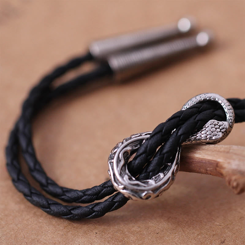 Accessori per coppie con cravatta Bolo vintage in argento con serpente Spirit - image 4