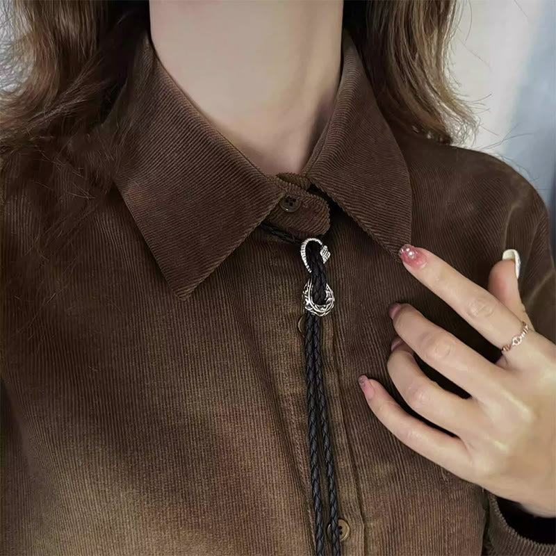 Accessori per coppie con cravatta Bolo vintage in argento con serpente Spirit - image 1