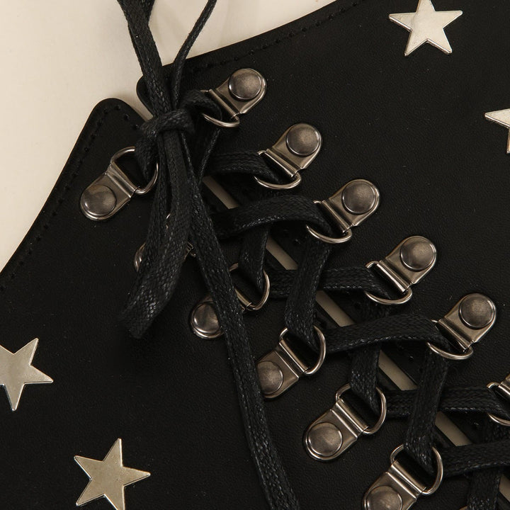 Cintura corsetto da donna con stella, accessorio cosplay retrò nero - image 4