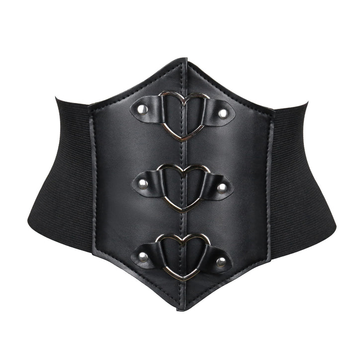 Cintura corsetto con fibbia e cinturino elegante da donna nera - Fibbia dell'amore - image 6