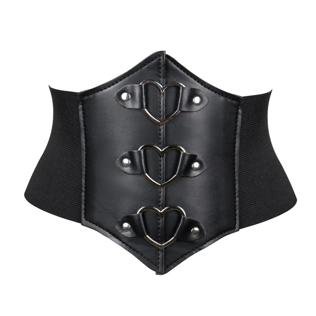 Cintura corsetto con fibbia e cinturino elegante da donna nera - Fibbia dell'amore - image 5
