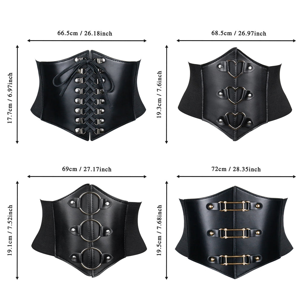 Cintura corsetto con fibbia e cinturino elegante da donna nera - image 2