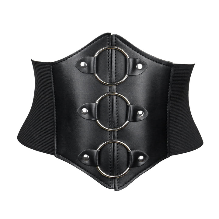 Cintura corsetto con fibbia e cinturino elegante da donna nera - Fibbia circolare - image 5
