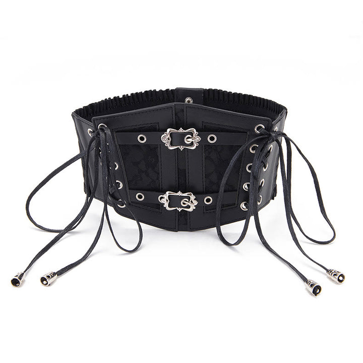 Cintura da corsetto da donna con cinturino in pizzo retrò e fibbia in metallo - image 4