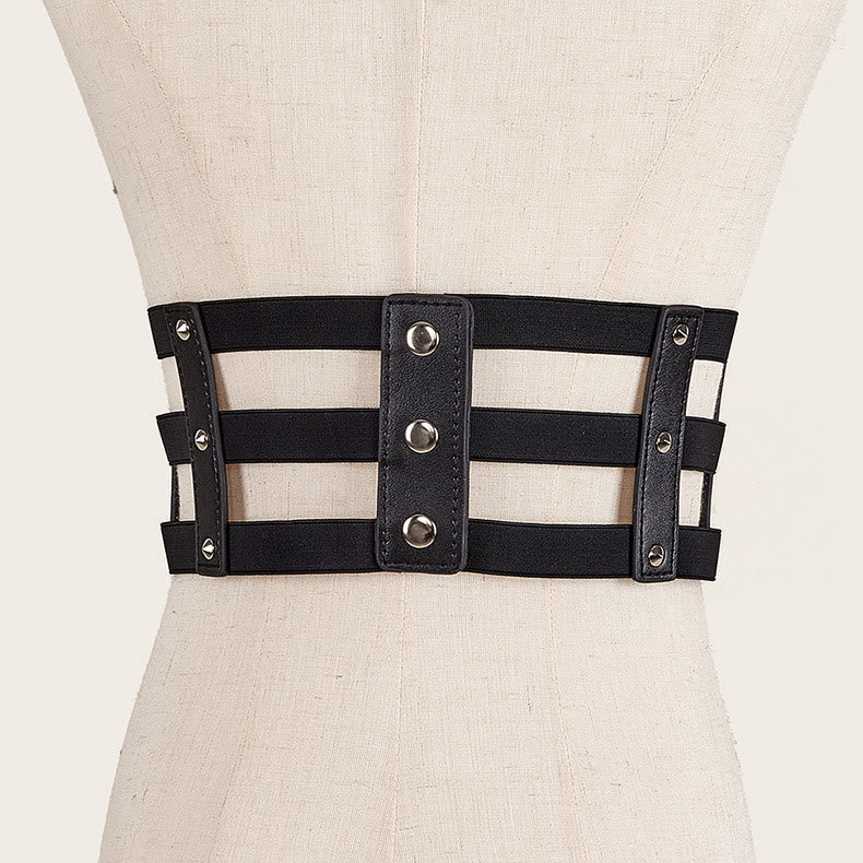 Cintura da corsetto da donna in stile punk con fibbia a tre file creativa - image 2