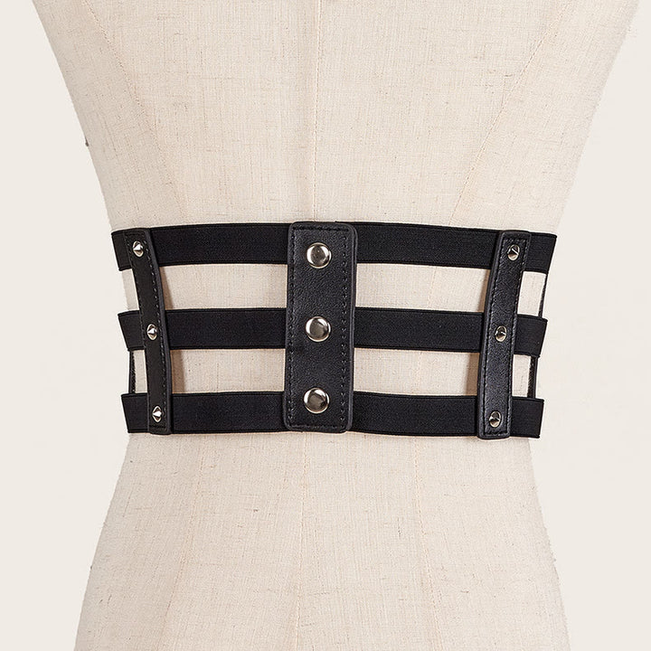 Cintura da corsetto da donna in stile punk con fibbia a tre file creativa - image 2