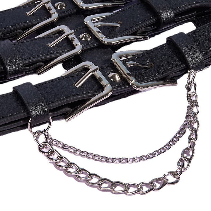 Cintura da corsetto da donna in stile punk con fibbia a tre file creativa - image 3