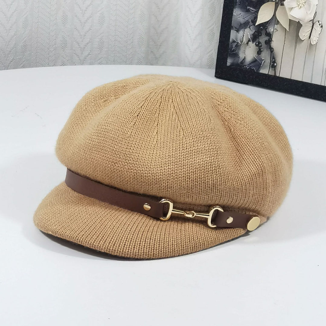Cappello lavorato a maglia da donna in stile retrò britannico - Cachi - Regolabile (22"-23 1/4") - image 0