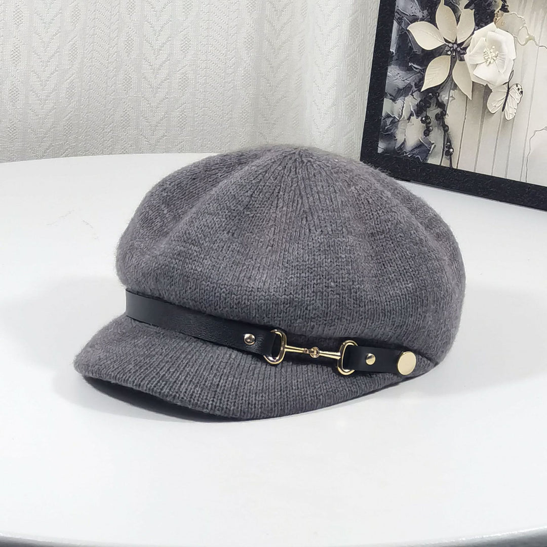 Cappello lavorato a maglia da donna in stile retrò britannico - Grigio scuro - Regolabile (22"-23 1/4") - image 5
