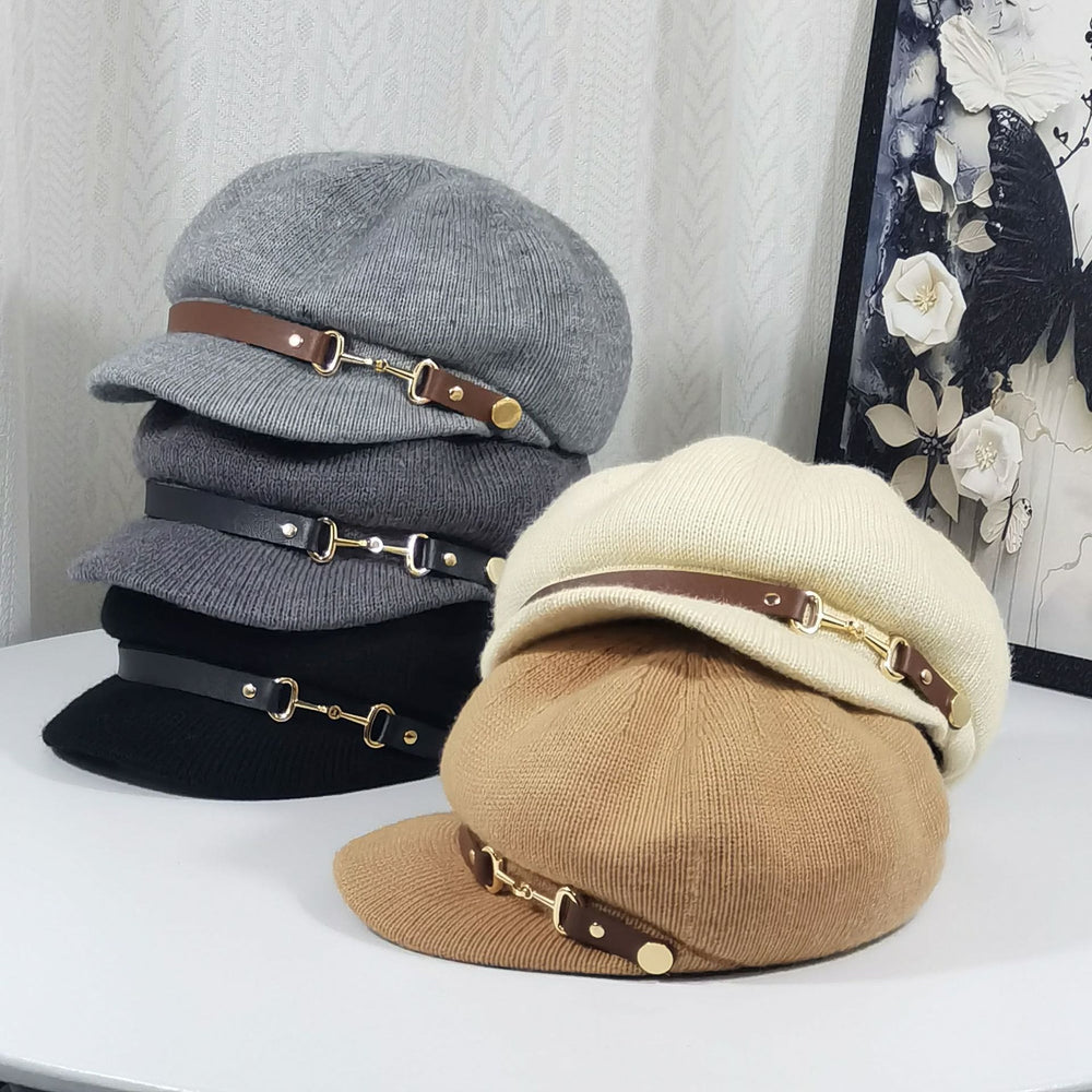 Cappello lavorato a maglia da donna in stile retrò britannico - image 1