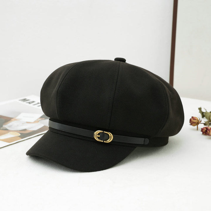 Cappello invernale da donna in stile retrò britannico - Nero - M (22"-22 7/8") - image 5