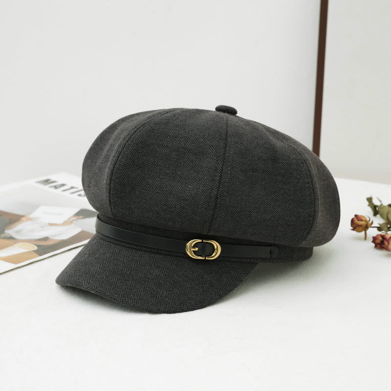 Cappello invernale da donna in stile retrò britannico - Grigio - M (22"-22 7/8") - image 4
