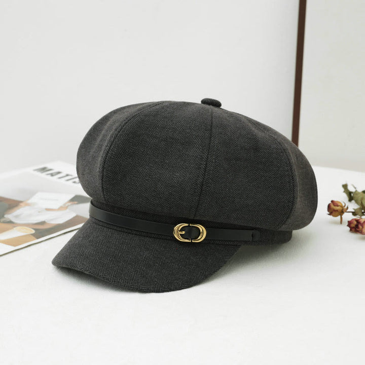 Cappello invernale da donna in stile retrò britannico - Grigio - M (22"-22 7/8") - image 4