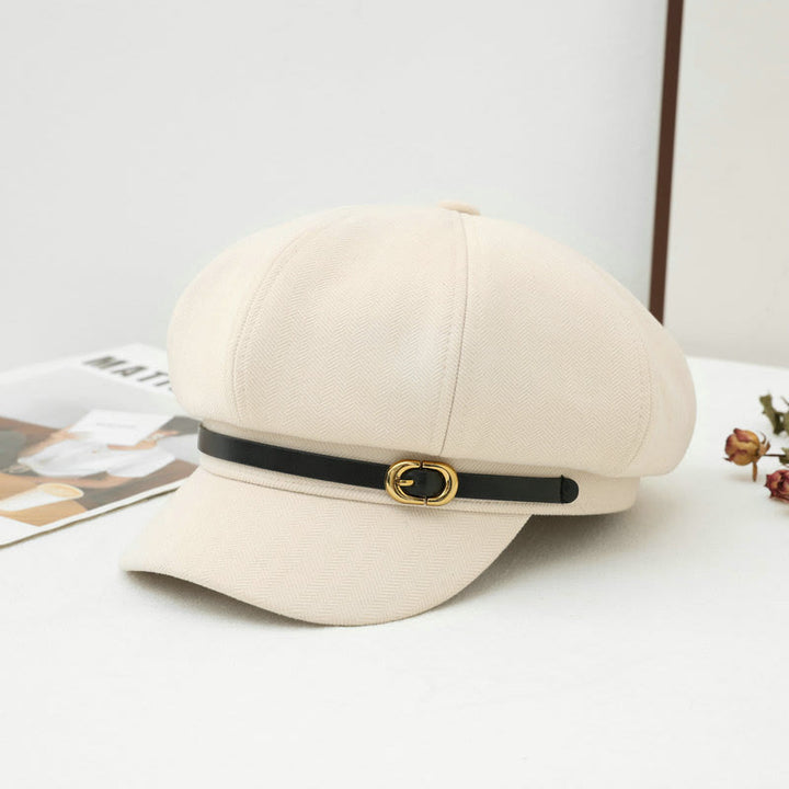 Cappello invernale da donna in stile retrò britannico - Beige - M (22"-22 7/8") - image 0
