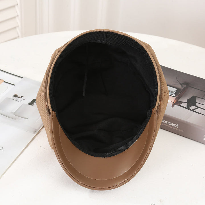 Berretto da donna con fibbia in pelle e tesa in stile britannico - image 2