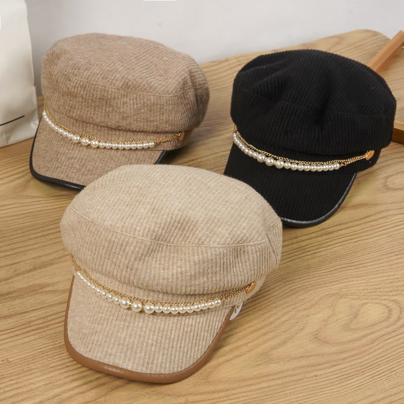 Cappello invernale da donna con catena di perle - image 1