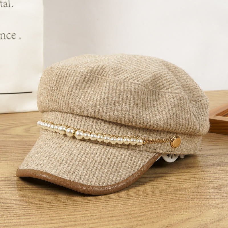 Cappello invernale da donna con catena di perle - Cachi - M (22 1/2"-22 7/8") - image 2