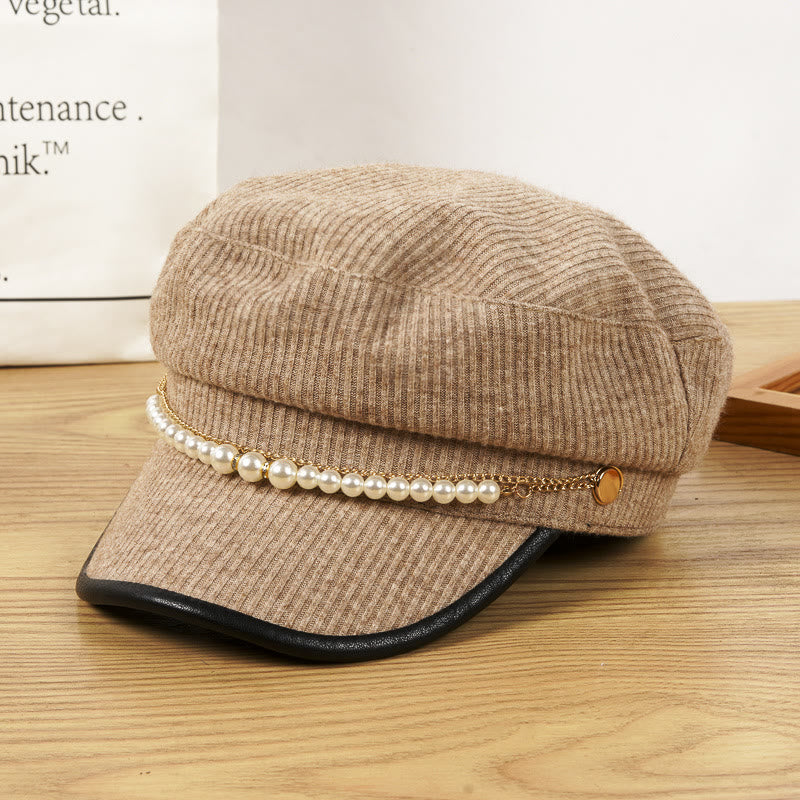 Cappello invernale da donna con catena di perle - Marrone - M (22 1/2"-22 7/8") - image 3