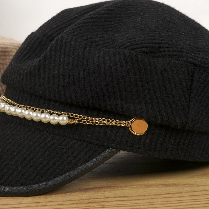 Cappello invernale da donna con catena di perle - image 5