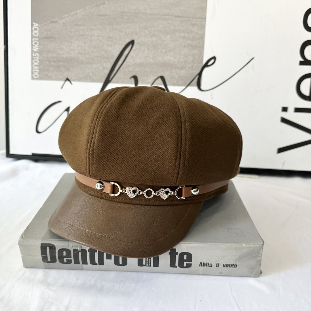Cappello invernale da donna con fibbia a catena Love Chain Fashion - Caffè - Regolabile (21 1/4"-22 7/8") - image 3