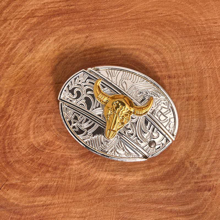 Cintura in pelle fai da te da uomo con coltello pieghevole nascosto in oro e argento - image 3