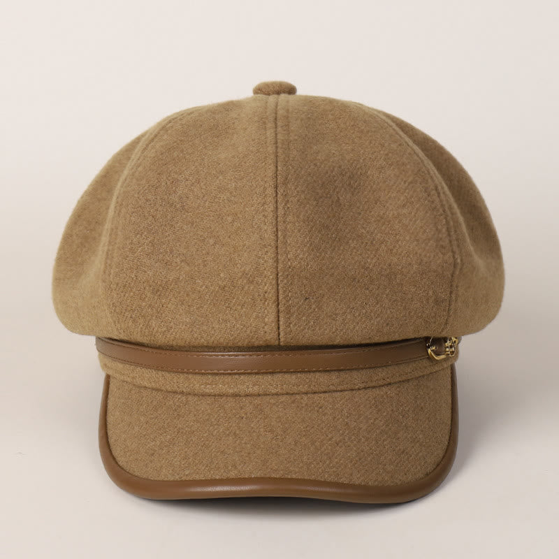 Cappello basco invernale alla moda da donna con fibbia della cintura avvolta sul bordo - image 2