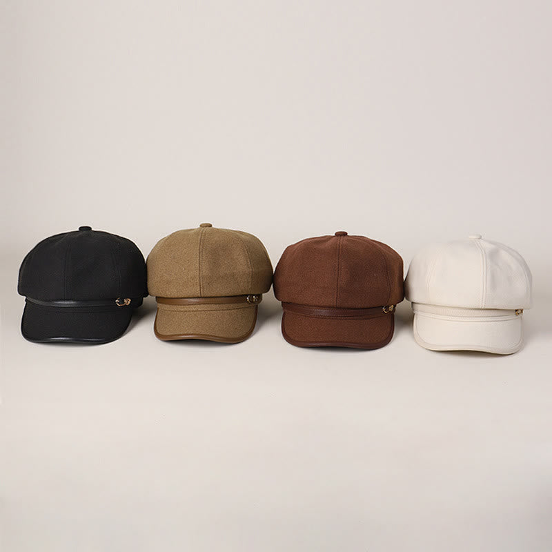 Cappello basco invernale alla moda da donna con fibbia della cintura avvolta sul bordo - image 6