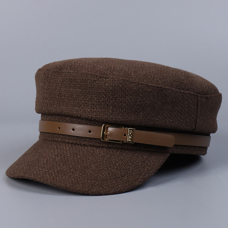 Berretto da donna con fibbia in metallo e cintura invernale piatta - Caffè - M (22"-22 7/8") - image 0