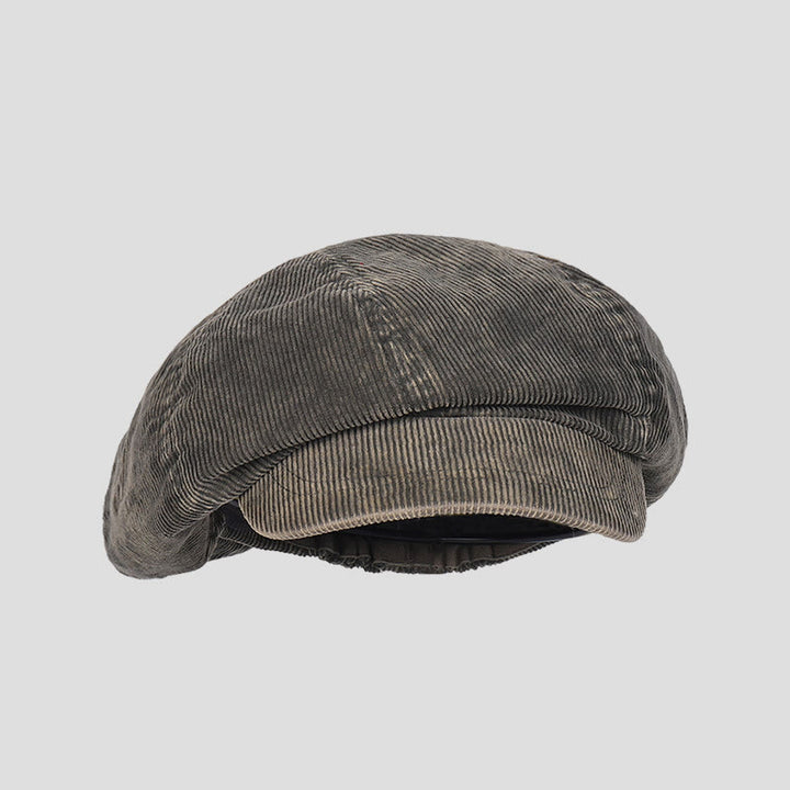 Cappello unisex con basco in velluto a coste lavato effetto anticato - Verde militare - M (22"-22 7/8") - image 11