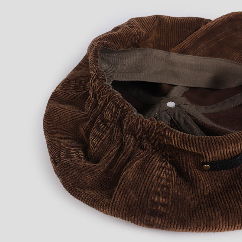 Cappello unisex con basco in velluto a coste lavato effetto anticato - image 4