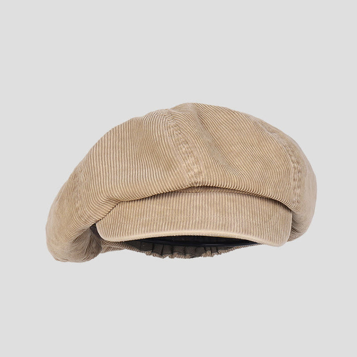 Cappello unisex con basco in velluto a coste lavato effetto anticato - Cachi - M (22"-22 7/8") - image 9